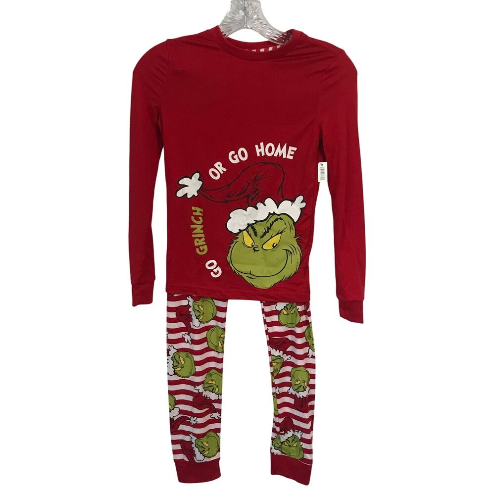 The Grinch Dr. Seuss Size 12 Unisex Girl Boy Red Green White Pajama Christmas 12